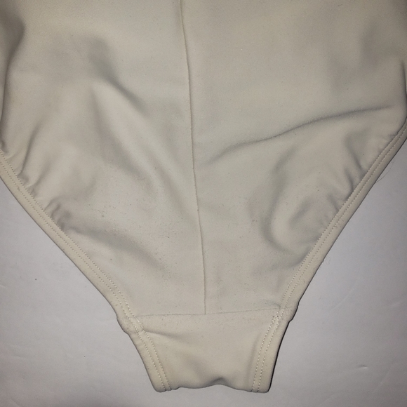 ANNE COLE DEEP PLUNGE WHITE ONE PIECE SWIMSUIT SIZE 12 - Picture 8 of 15